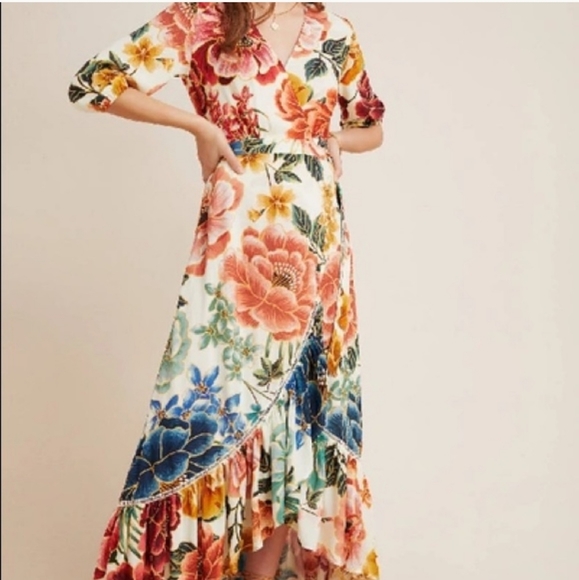Farm Rio Floral Wrap Maxidress - Picture 2 of 6